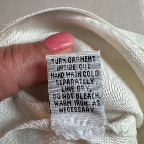 Vintage Womens Ramie Button Up Top & Pant Set Size 18 Beachy Lagom Lagenlook - Picture 10 of 13